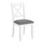 Ensemble de table et chaises de salle à manger en bois massif 7 pièces, table moderne de 58,5 pouces avec 6 chaises rembourrées pour la cuisine, la salle à manger, deux tons gris et blanc-760624749
