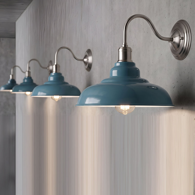 Pateros Armed Sconce, Cyan Blue