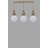 Elegant Metal Chandelier with Glass Cap, White & Gold Finish, Adjustable Height | 15 x 5.9 x 11.8 inches | Max 3 x 40W E27 Sockets (Bulbs Not Included) | Perfect for Living Room, Dining Room & Entryway Lighting-288789446-288789496-288789499