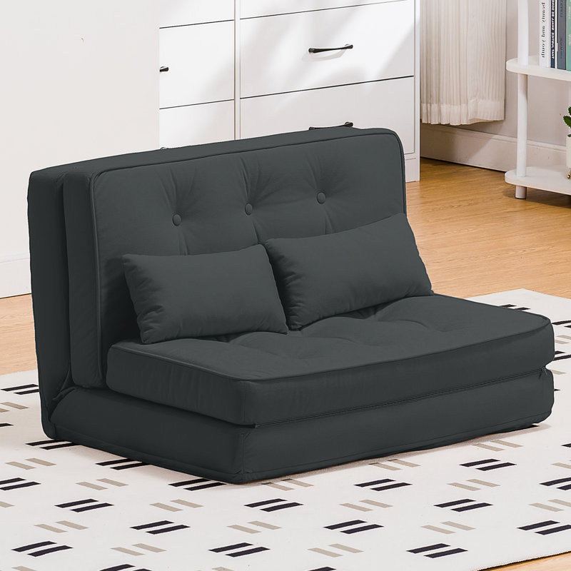 Folding Sofa Bed, Convertible Floor Sofa With Pillows, Fabric Floor Couch & Memory Foam Foldable Mattress With Washable Cover For Living Room, Guest Room, Dorm