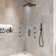 3 Functions 12 Inch Wall Mount Thermostatic Shower System with 6 Body Jets