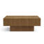 Table basse carrée en bois massif 35,3 pouces avec 2 tiroirs, frêne et chêne fabriqués à la main-2072749230-2072749229