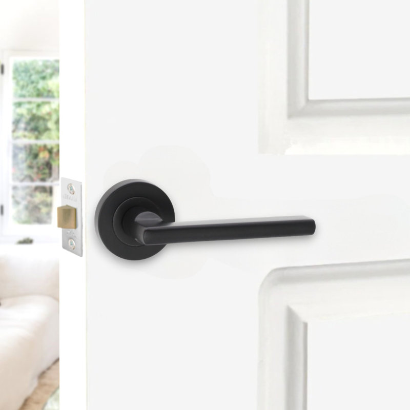 Drox Lever on Rose Matt Black