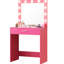 Bureau de coiffeuse rose avec miroir et lumières, tiroir principal de la coiffeuse, 3 modes, grand éclairage de tiroir pour chambre à coucher, luminosité réglable, chic-1323437841