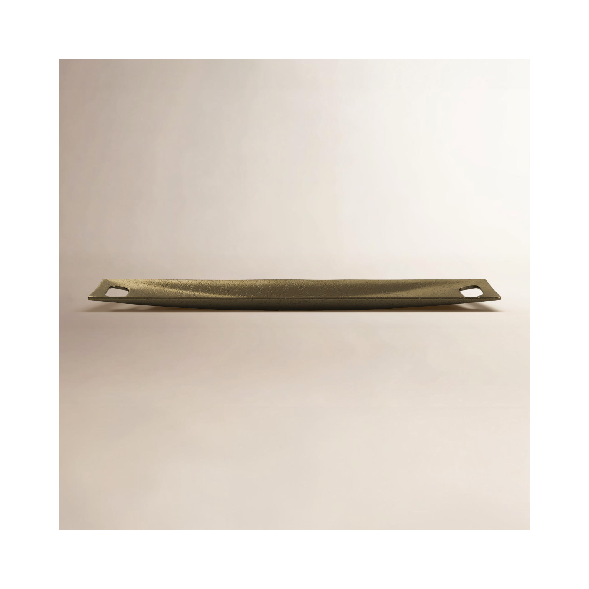 Metal Tray - Set of 1, Gold, 0.75" H x 17" L x 4" W