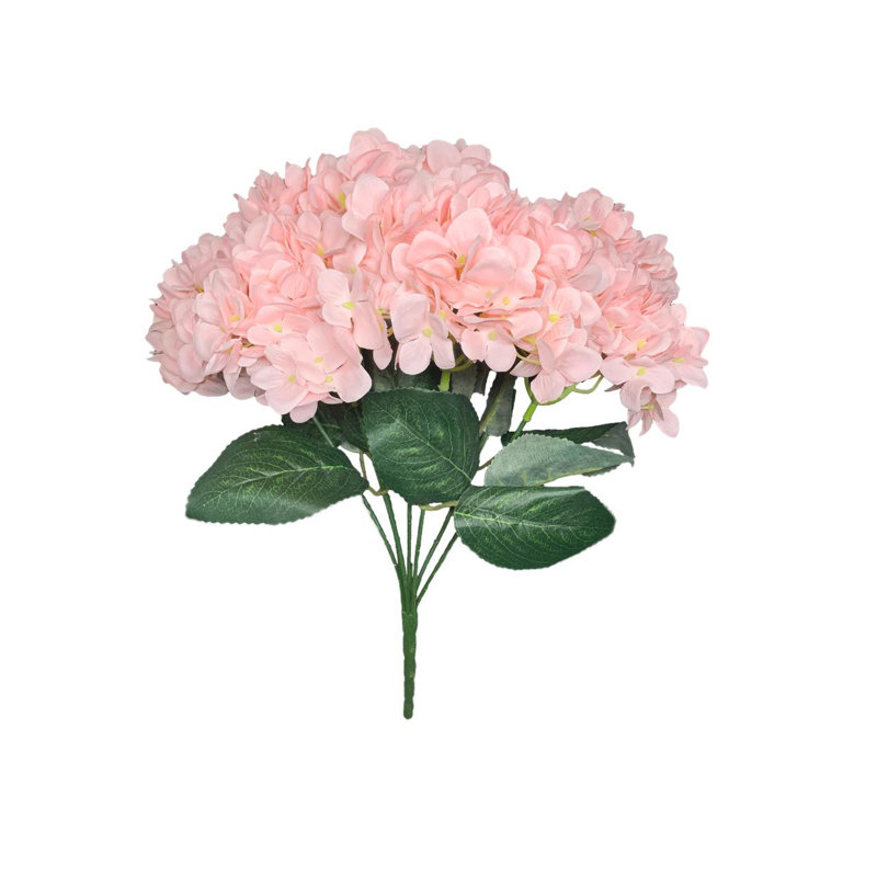 Faux bouquet d'hortensias à 7 têtes, Rose