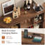 Armoire de bar 54,6 po avec tablettes réglables et lumières RVB, armoire à vin avec porte-verre et support à vin-49227271