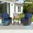 10-Piece Outdoor PE Wicker Patio Conversation Set with Firepit Table and Blue Cushions-551111698