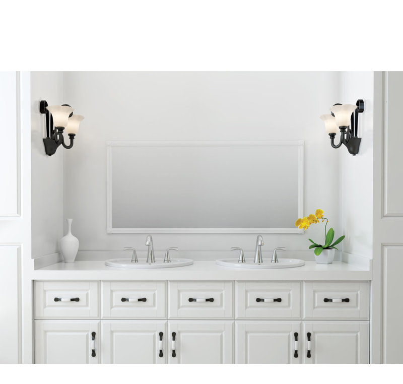 Fluent Polished Chrome Double Handle Widespread Bathroom Faucet