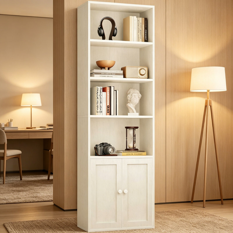 176.4cm H x 48cm W Engineered Wood Bookcase, White