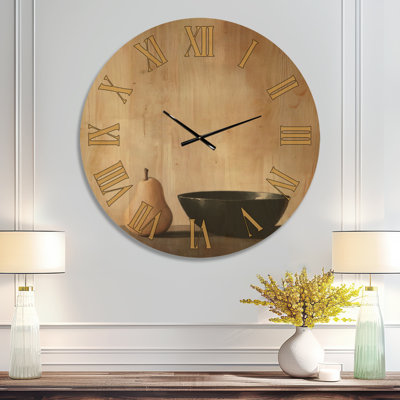 Still Morning Table - Kitchen Wall Clock, Printed on Wood