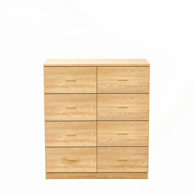 Commode 4 tiroirs, commode sans poignée, 100% imperméable, armoire en bois moderne avec cadre robuste pour diverses pièces