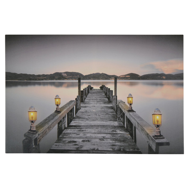 Lakeview from the Dock LED Enhanced Canvas Print