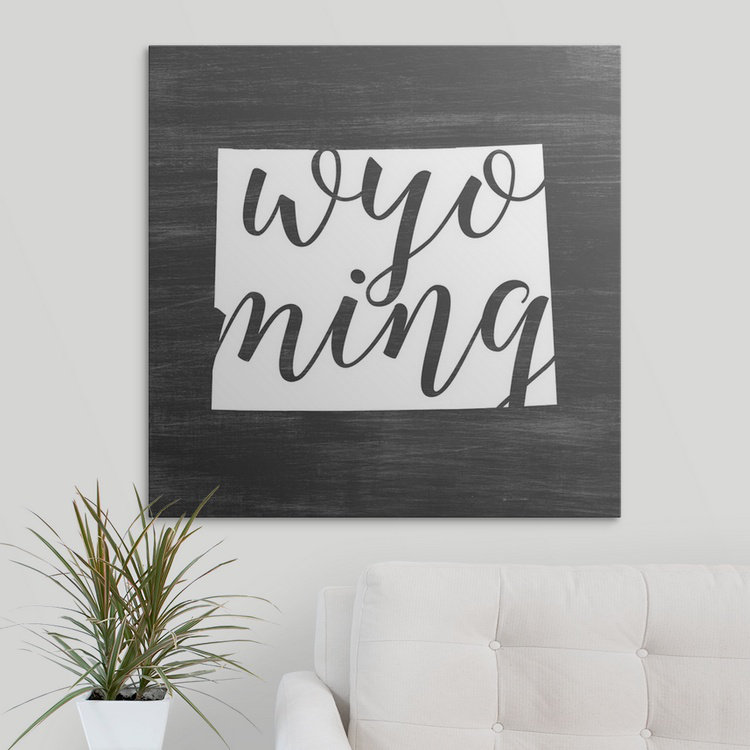 Home State Typographie Wyoming - impression d'art graphique, H 35 po x l 35 po x P 1,5 po, Toile