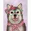 Art sur toile tendue Trinx Fab Funky Gallery: Husky avec lunettes et foulard-1846131304