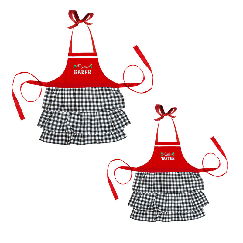 Ensembles de tablier de Noël à carreaux