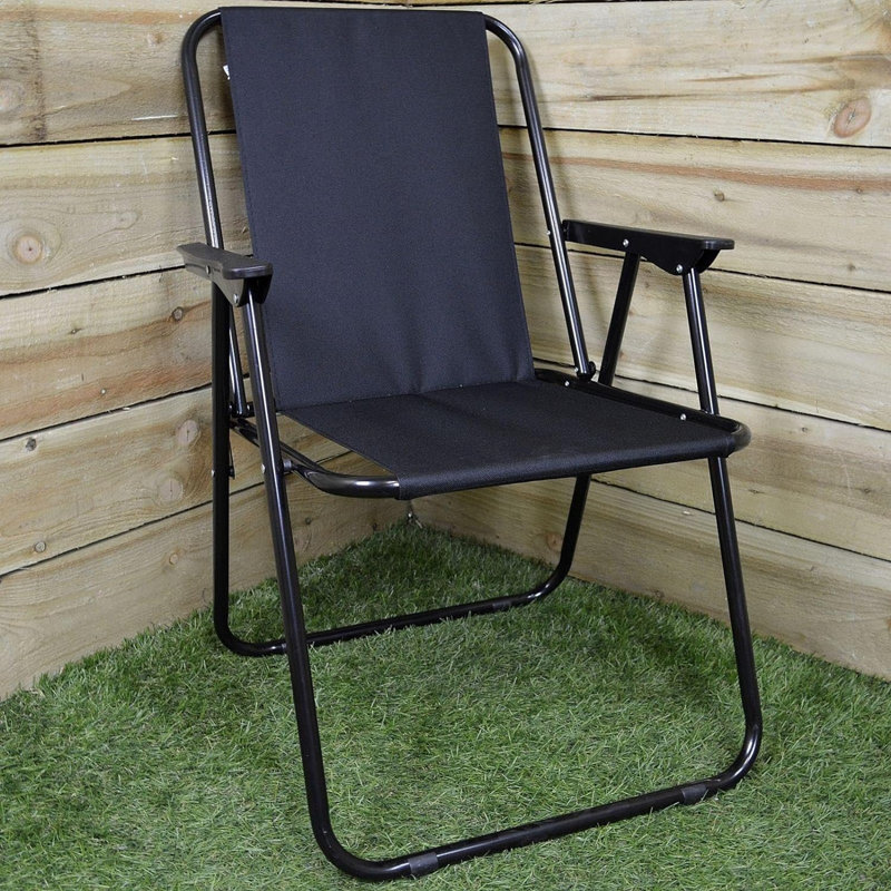 Jeane Folding Deck Chair Camping Deck Chair Spring Foldable Seat Outdoor BBQ Party Stripe Chair