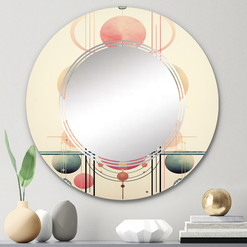 Draad - Miroir mural moderne rond, 24 po x 24 po
