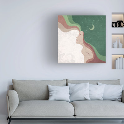 Bolog Emel Tunaboylu  Moon Lady Green Canvas Art
