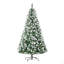 Sapin de Noël artificiel enneigé 6 pi avec des branches réalistes, 61 pommes de pin et 800 pointes