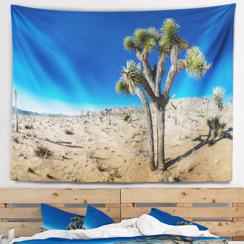 Paysage Joshua Tree dans une tapisserie du désert, H 78 po x l 92 po