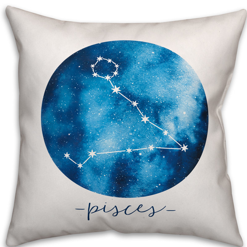 Pisces Zodiac Sign Throw Pillow