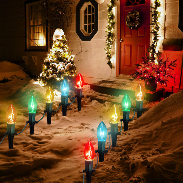 The Holiday Aisle® 30.75 FT Multicolor Pathway Christmas Lights | Wayfair