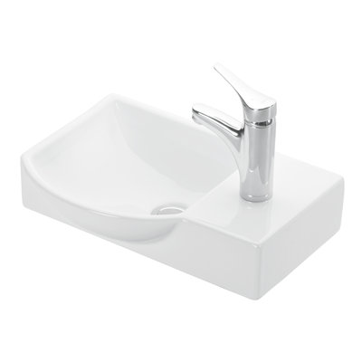 Minimal Ceramic 17.7'' L Bathroom Sink