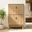 Armoire à chaussures de style moderne Mid-Century 23,6 pouces, étagère à chaussures rabattable en chêne mince avec tablettes réglables