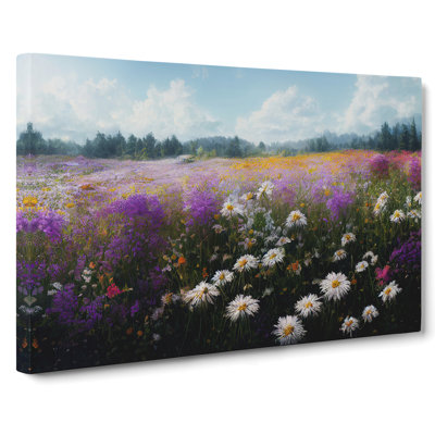 Blissful Wildflowers Floral - Wrapped Canvas