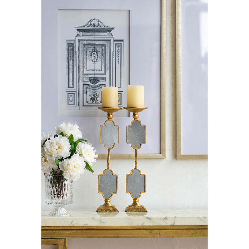 16.7'' H Metal Tabletop Candlestick