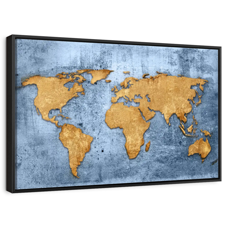 Azure World Luro, 25 po x 17 po, Cadre flottant noir