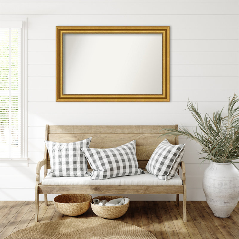 Miroir de salle de bain Jashawna, 31,75 po x 47,75 po, Doré