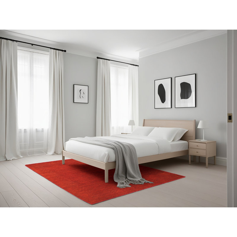 Tapis de zone rouge contemporaine, Rectangle 5 pi x 7 pi