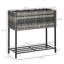 Raised Garden Bed, Elevated Planter Box With Rattan Wicker Look, Tool Storage Shelf-458459792