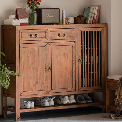 Modern Walnut Solid Wood Shoe Storage