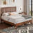 Allare Mid-Century Solid Wood Bed Frame with Headboard-229268095-229268093