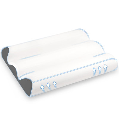 Ergonomic Contour Pillow for Side & Back Sleepers, Memory Foam Cervical Pillow for Neck Support & Shoulder Pain Relief
