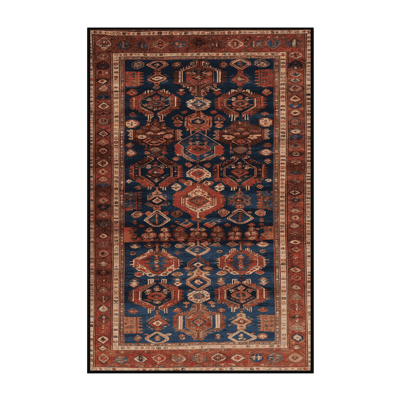 Tapis brun turc lavable à la machine, Rectangle 7 pi x 9 pi