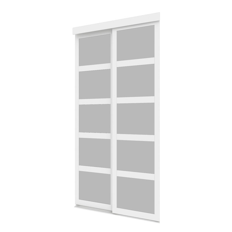 Portes à panneaux et portes coulissantes en bois et pvc/vinyl Indoor Studio, l 60 po x H 80,5 po, Blanc