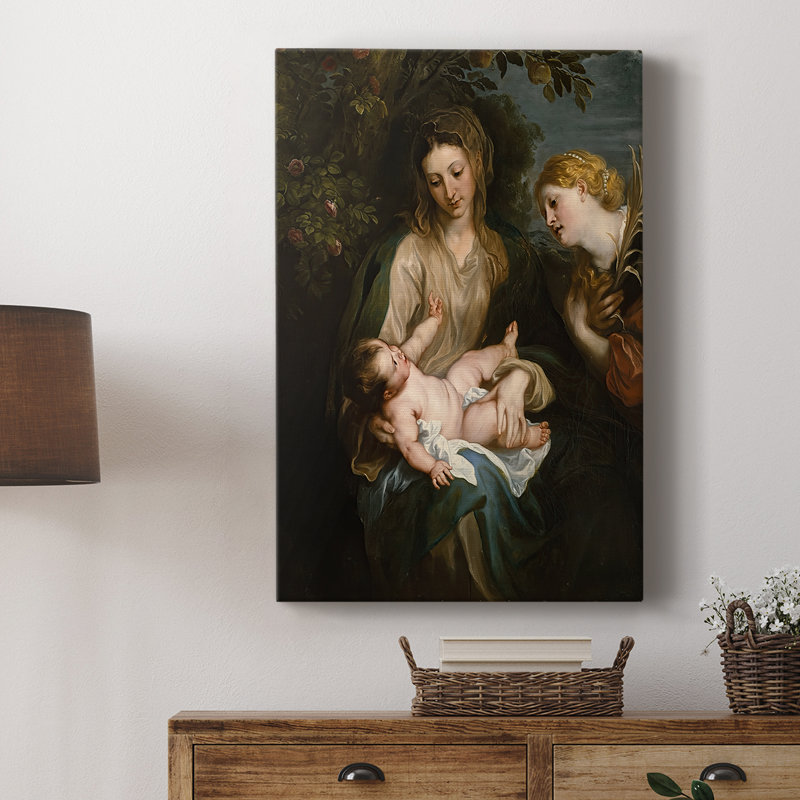 Vierge à l'enfant avec Sainte Catherine d'Alexandrie - Toile tendue avec châssis par Anthony van Dyck, 8 x 12