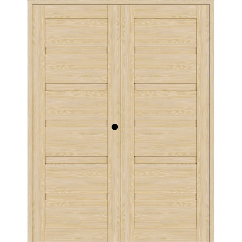Porte standard en bois manufacturé massif lambrissé Louver, 23,875 po x 83,23 po, Bois de frêne chaleureux
