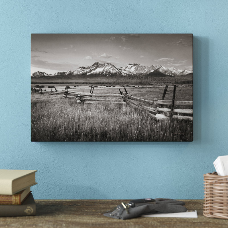 Stanley Basin Fence by Alan Majchrowicz - No Frame Print on Canvas, 30cm H x 46cm W x 3.8cm D
