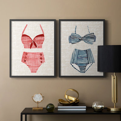 Vintage Swimming III-Premium Framed Print -Ready to Hang - No Nails Required - No Nails Required