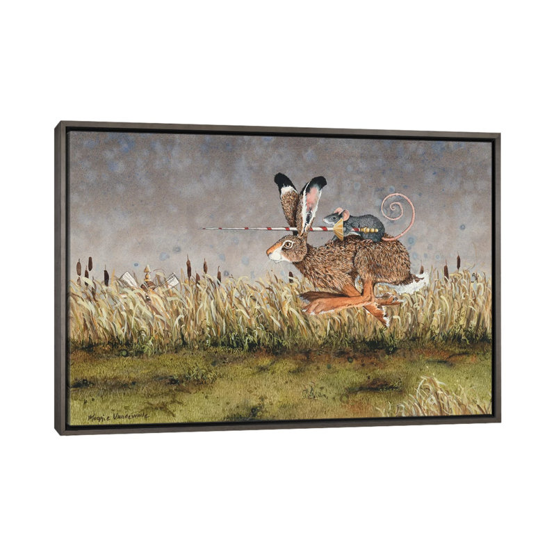 «The Tilters», reproduction sur toile tendue, H 40 po x l 60 po x 1,5 po, Toile encadrée de bois rustique foncé