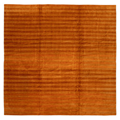 One of kind Hand-Knotted Opulence Orange Rug 13'3" x 13'0"
