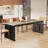 Zaiveon 78.74" Iron Dining Table(Chairs not included)-846784629-854944364