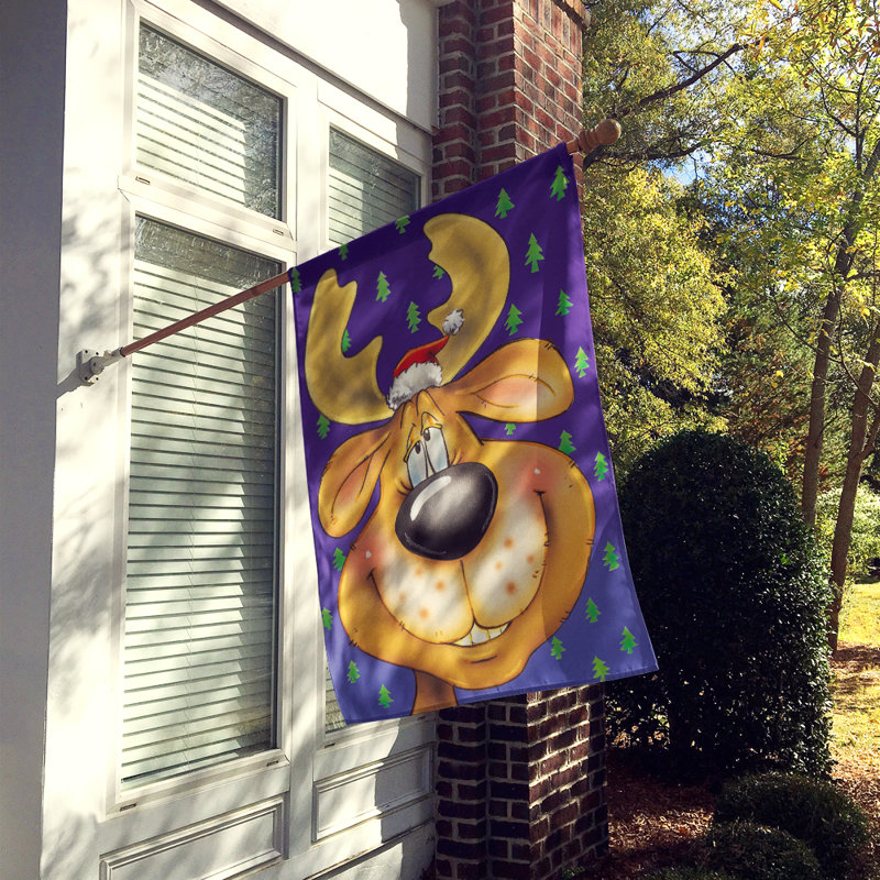 Drapeau de jardin Bengte Comic Reindeer, H 28 po x l 40 po