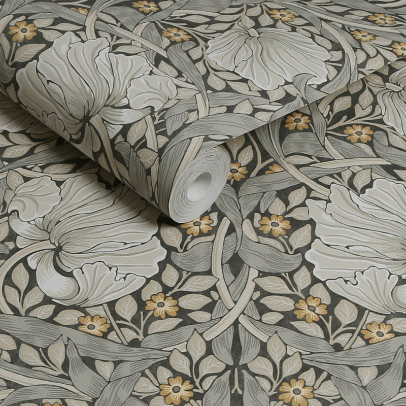 Double rouleau floral Nilda, Pimpernel gris