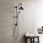 8-Inch Complete Rain Shower Combo System, Air-Injection Rainfall Spray, 3-Function Hand Shower, Wall Mounted in Matte Black